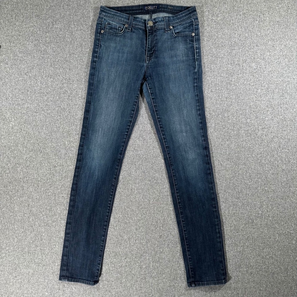 Fidelity Denim Stevie Krystal Vintage Slim Skinny Jeans Dark Wash Womens 28 USA